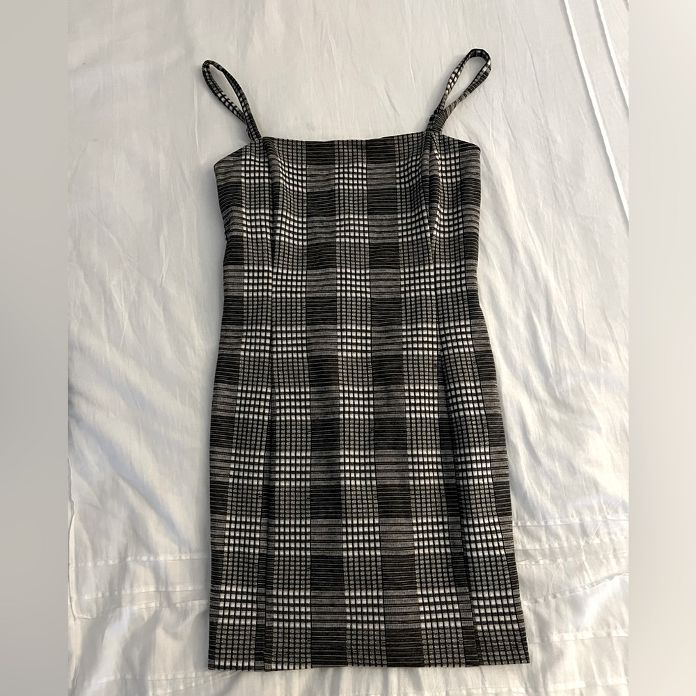 Plaid Fitted Mini Dress
